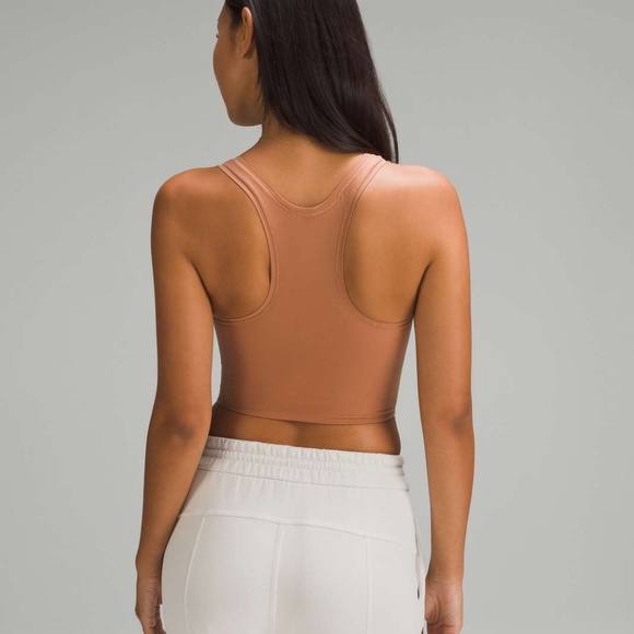 Lululemon Nulu Scooped Neck Cropped Top Dusty Clay/Brown, NWT - Picture 2 of 5